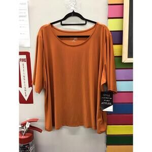 Attitudes by Renee orange quarter sleeve top 2XP new qvc
